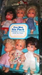 6 PACK PEE WEE VINYL 4" 1986 DOLLS IN ORIGINAL PACKAGE